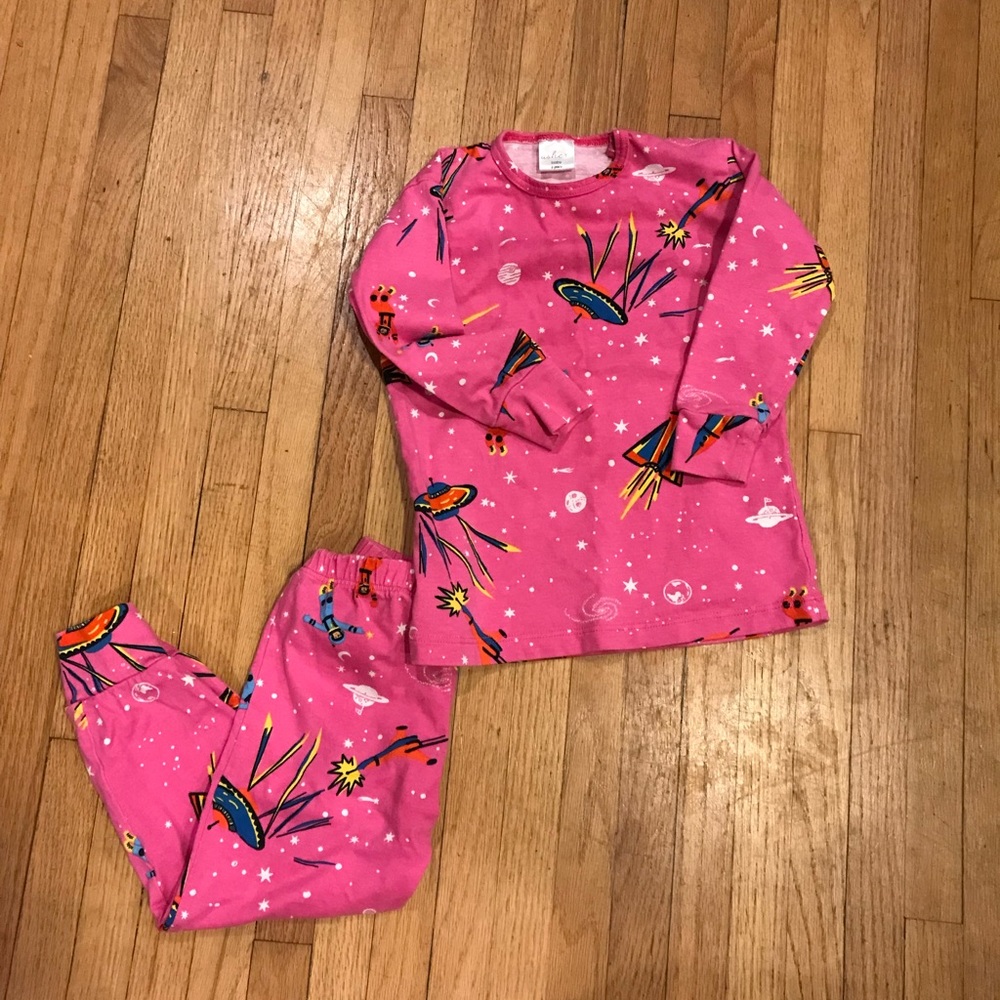 Pink astronaut toddler pj set